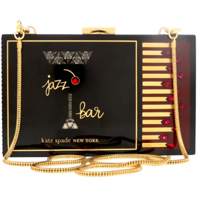 Pre-owned Kate Spade Black Red Color Elastane Clutch Bag () In Multi