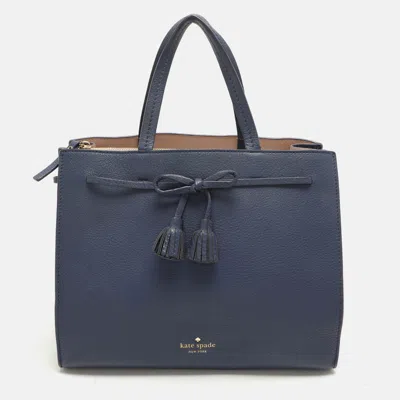 Pre-owned Kate Spade Blue Leather Hayes Street Tote