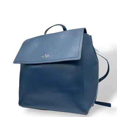 Pre-owned Kate Spade Blue Navy Leather Backpack ()