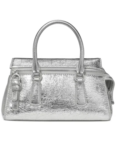 Kate Spade Bond Crinkle Metallic Small Crossbody Bag In Silver