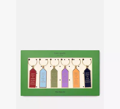 Kate Spade Book Club Wine Charm Set In Multi