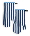 Kate Spade Botanical Stripe 2-pack Oven Mitt In Blue