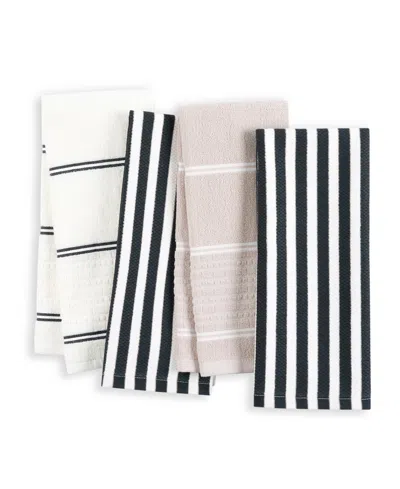 Kate Spade Botanical Stripe Kitchen Towels 4-pack Set, 17" X 28" In Multi