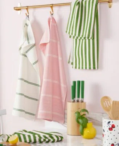 Kate Spade Botanical Stripe Table Linens Collection In Green,pink