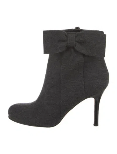 Pre-owned Kate Spade Bow Accents Boots In Gray