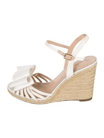 Pre-owned Kate Spade Bow Accents Espadrilles In White