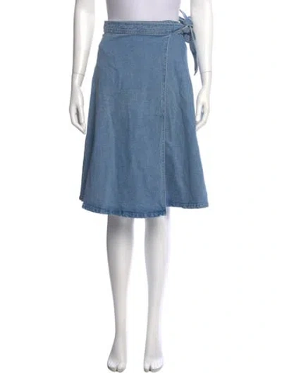 Pre-owned Kate Spade Bow Accents Knee-length Skirt In Blue