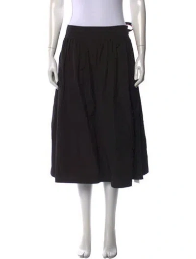 Pre-owned Kate Spade Bow Accents Midi Length Skirt In Black