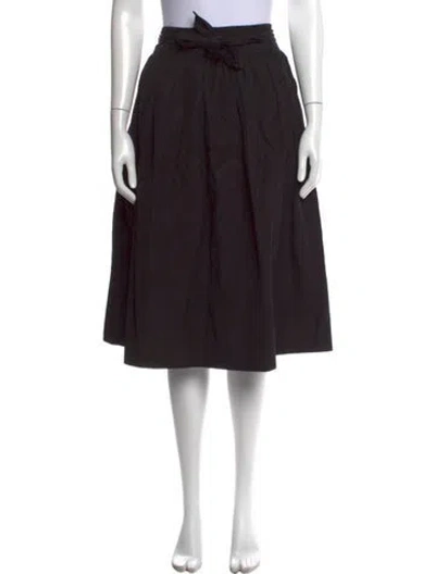 Pre-owned Kate Spade Bow Accents Midi Length Skirt In Black