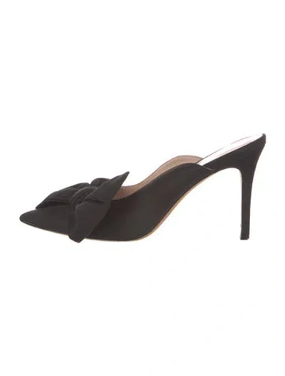 Pre-owned Kate Spade Bow Accents Mules In Black