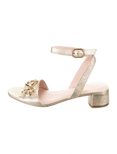 Pre-owned Kate Spade Bow Accents Sandals In Gold