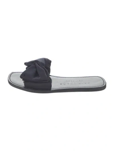 Pre-owned Kate Spade Bow Accents Slides In Black