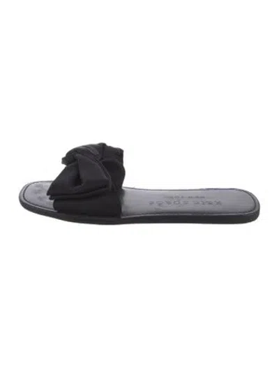 Pre-owned Kate Spade Bow Accents Slides In Blue