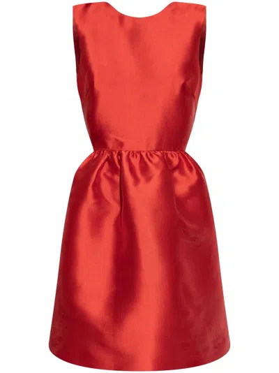 Kate Spade Bow-embellished Mini Dress In Red