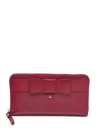 Pre-owned Kate Spade Bow-embellished Zip-around Wallet