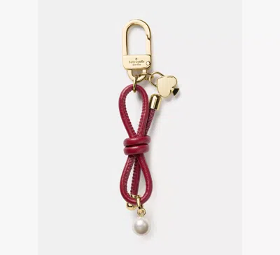 Kate Spade Bow Faux Pearl Bag Charm In Gold