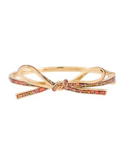 Pre-owned Kate Spade Bow Hinge Bangle Bracelet, 6.75" In Multi