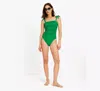 Kate Spade Bow Shoulder Tie One-piece In Forest Glen