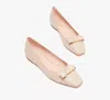 Kate Spade Kiersten Bow Patent Ballerina Flats In Pale Vellum