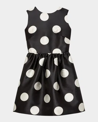 Kate Spade Breezy Dot Cutout Bow-back Mini Dress In Black