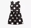 Kate Spade Breezy Dot Cutout Bow-back Mini Dress In Black/cream