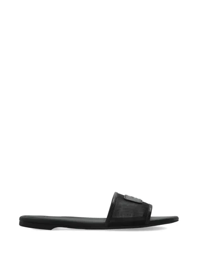 Kate Spade Breezy Mesh-strap Sliders In Black