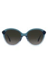 Kate Spade Briag 55mm Cat Eye Sunglasses In Blueshade/ Dark Grey Sf