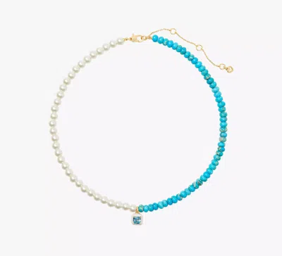 Kate Spade Brighten Up Beaded Necklace In Blue