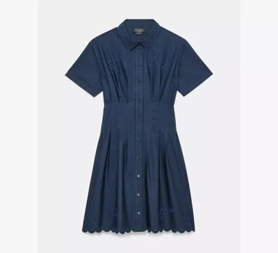 Kate Spade Broderie Anglaise Mini Shirtdress In Blue