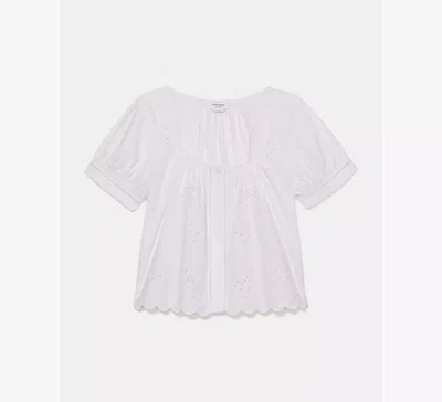 Kate Spade Broderie Anglaise Top In White