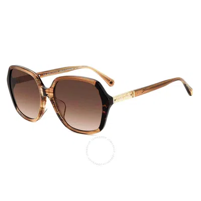 Kate Spade Brown Gradient Geometric Ladies Sunglasses Ellery/f/s 02ohha 57 In Tortoise/beige