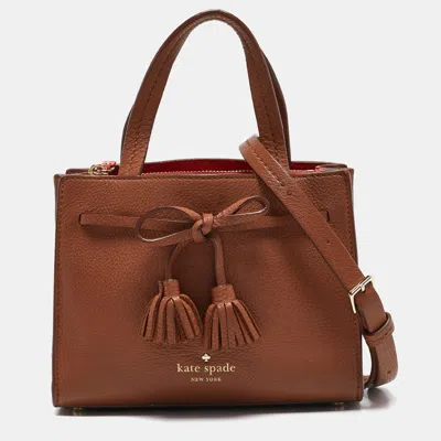 Pre-owned Kate Spade Brown Leather Mini Hayes Street Isobel Tote