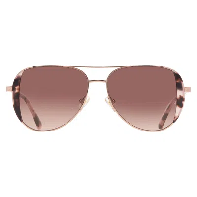 Kate Spade Brown Shaded Aviator Ladies Sunglasses Ks Navy/g/s 0000/ha 53 In ["pink","gold Tone","rose Gold Tone"]