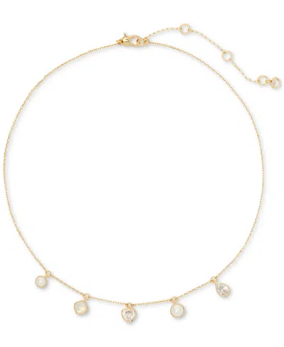 Kate Spade Bubbly Bezel Frontal Necklace, 16" + 3" Extender In Gold Neut