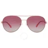 Kate Spade Averie/s Jr 000 Aviator Polarized Sunglasses In Burgundy / Gold / Rose / Rose Gold