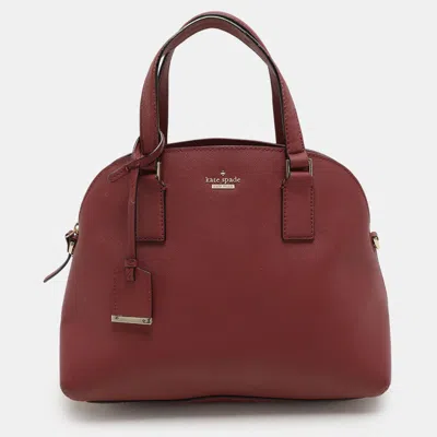 Pre-owned Kate Spade Burgundy Leather Sylvia Dome Satchel