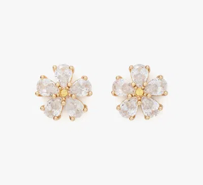Kate Spade Bursting Blooms Studs In Clear/gold