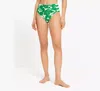 Kate Spade Cabana Mix High-waist Bikini Bottom In Forest Glen