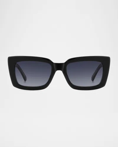 Kate Spade Cailin Rectangle Acetate Sunglasses In Black