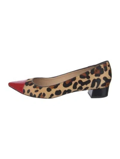 Pre-owned Kate Spade Calf Hair Animal Print Flats In Neutral