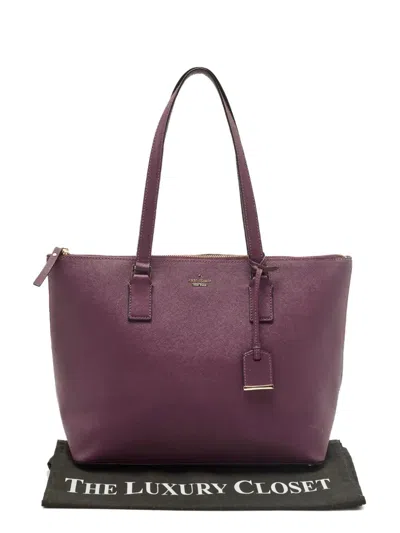 Pre-owned Kate Spade Cameron Street Leather Tote Bag In Purple