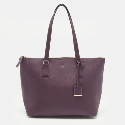 Pre-owned Kate Spade Cameron Street Lucie Dark Burgundy Leather Tote