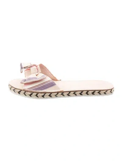 Pre-owned Kate Spade Canvas Bow Accents Espadrilles In Neutral