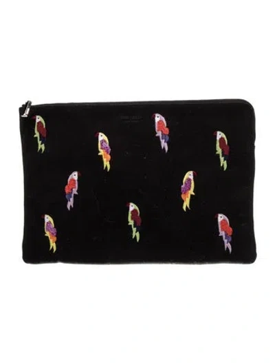 Pre-owned Kate Spade Canvas Clutch In Black