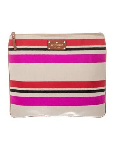 Pre-owned Kate Spade Canvas Clutch In Multi