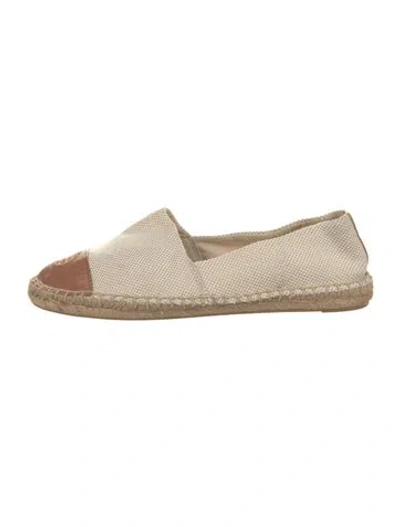 Pre-owned Kate Spade Canvas Colorblock Pattern Espadrilles In Neutral