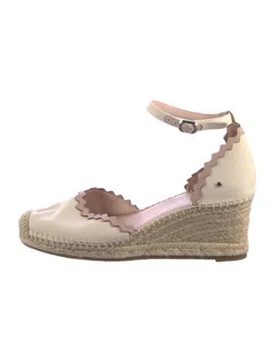 Pre-owned Kate Spade Canvas Espadrilles In Neutrals