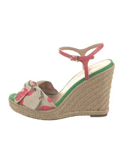 Pre-owned Kate Spade Canvas Floral Print Espadrilles In Multi