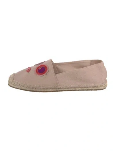 Pre-owned Kate Spade Canvas Graphic Print Espadrilles In Neutrals