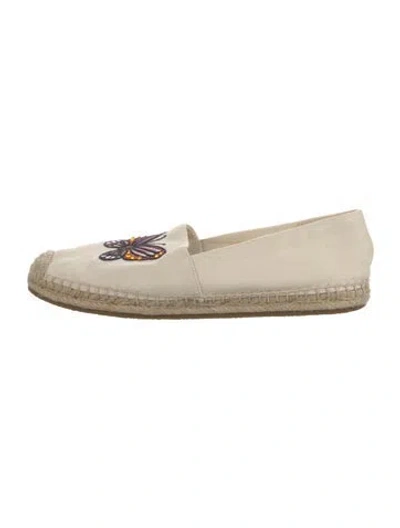 Pre-owned Kate Spade Canvas Graphic Print Espadrilles In Neutrals